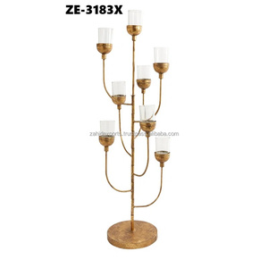 Elegante Portavelas de Metal Hecho a Mano para Decoraciones de Navidad y Bodas, Diseño Interior Premium para Sala de Estar - Product Image 1
