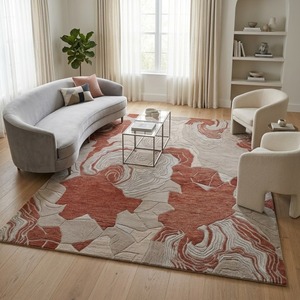 Tapis en laine tufté sur mesure avec une texture riche et des détails artistiques pour un revêtement de sol intérieur élégant - Product Image 6