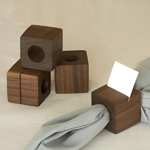 Wholesale Wooden <b>Card</b> Holder With Napkin Ring Square Shape Natural Wooden <b>Card</b> Holder for Wedding <b>Table</b> Decoration - Product Image 2