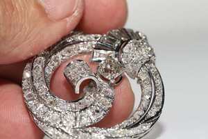 Luxury <b>Art</b> Nouveau Brooch <b>Pin</b> 925 Silver Moissanite Multi Shape Diamond Antique Style Jewelry for Women Elegant Party Gift - Product Image 5