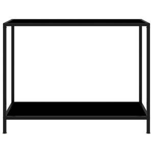 Mesa Consola de Vidrio Templado Negro y Acero con Recubrimiento en Polvo - Product Image 2