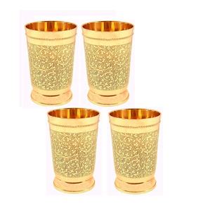 Ensemble de verres à jus d'eau décoratifs à motif floral oxydé en acier inoxydable au design moderne pour le retour à la maison Cadeau Style traditionnel - Product Image 2