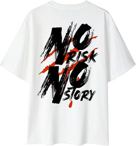 T-shirt blanc surdimensionné 100 % coton pour homme, décontracté, à manches courtes, col rond, en jersey uni, coupe classique, longueur normale, tricoté teint uni - Product Image 6