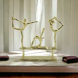 Golden Yoga Figurine Sculpture Modern Artistic Tabletop <b>Decor</b> Handmade Gold Plated Eco-Friendly Durable Living Room Home - Product Image 2