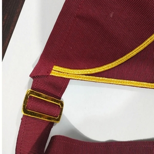 Tablier maçonnique en satin brodé, motif géométrique, colonnes noires, blanches et dorées, design damier, pour usage artisanal traditionnel - Product Image 6