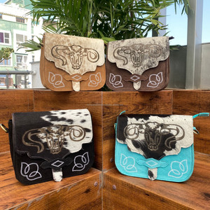 2024 fábrica personalizada 100% cuero de vaca grabado láser bandolera moda alta calidad elegante lujo gamuza bolsos de mano - Product Image 4