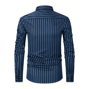 Chemise habillée formelle pour homme OEM ODM, 100 % coton sergé, séchage rapide, respirante, pour le bureau, avec logo personnalisé, fabricant - Product Image 2