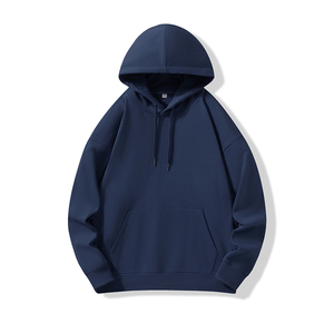 Sweat à capuche chaud pour homme en molleton mélangé de coton doublé sherpa, avec poche kangourou et poignets côtelés, style streetwear décontracté pour l'hiver - Product Image 3