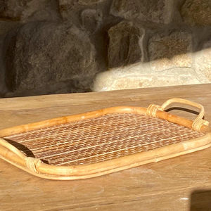 Plateau en rotin de style élégant, idéal pour la décoration intérieure, la salle de bain et les accessoires de coiffeuse, vente en gros depuis l'Inde - Product Image 1