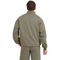 Sweat-shirt décontracté pour homme, coupe ample, à col montant, manches longues, avec fermeture éclair quart de tour et passepoil latéral contrastant