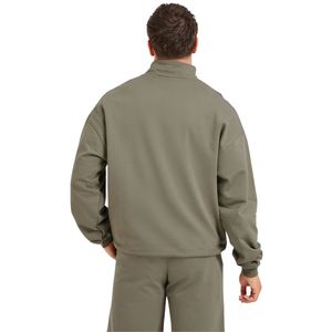 Sweat-shirt décontracté pour homme, coupe ample, à col montant, manches longues, avec fermeture éclair quart de tour et passepoil latéral contrastant - Product Image 2