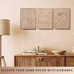 Panneau mural en bois géométrique moderne, décoration murale en bois artisanale pour salon, chambre et décoration intérieure - Product Image 1