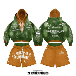 Sudadera con Capucha y Pantalones Cortos de Forro Polar Grueso de 340 GSM, Mezcla de Poliéster/Algodón, Transpirable, para Hombre, Invierno, con Estampado Personalizado de Diamantes de Imitación - Product Image 1
