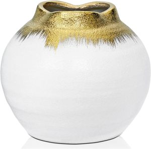 Vase de sol minimaliste en métal noir Floral Haven, fait main, texture géométrique, forme ovale décorative - Product Image 6