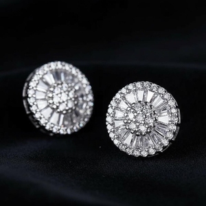 Pendientes de Plata de Ley 925 con Moissanita y Baño de Oro, Diseño de Tornillo a Prueba de Agua, Certificación IGI, Modernos, para Hombre, Aniversario - Product Image 5