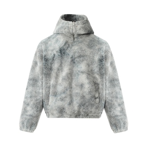Sweat-shirt à capuche unisexe pour homme, mode, colorblock, impression numérique, hiver, fausse fourrure moelleuse, anti-boulochage, 100% coton, 300g - Product Image 5