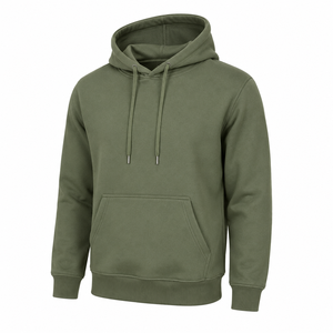 Ensemble de survêtement essentiel vert olive avec sweat à capuche et pantalon, tenue 100 % coton de qualité supérieure, vente en gros OEM - Product Image 3