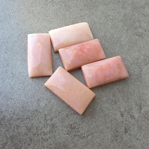 Opale rose AAA+ de grande taille en forme de rectangle, cabochon à dos plat, pierres précieuses calibrées en gros - Product Image 5