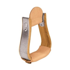 Estribos de Silla de Montar Inglesa con Estructura de Madera, Acolchado de Cuero y Herrajes de Acero Inoxidable de 3 Pulgadas - Product Image 4