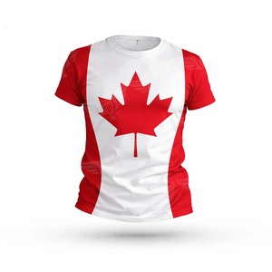 T-shirt à manches courtes pour homme avec imprimé drapeau américain, col rond, style décontracté, impression par transfert par sublimation, tissu tricoté 100% polyester - Product Image 5