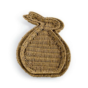 Seagrass <b>rabbit</b> shape tray cute woven serving tray eco friendly natural fiber decorative tray boho home decor lightweight - Product Image 1