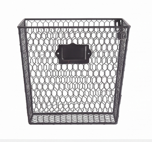 Modern Metal <b>Wire</b> <b>Storage</b> <b>Basket</b> Rectangle Stackable Wall Mounted Multi Purpose Neatening Organizer - Product Image 2