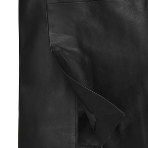 Blazer en cuir véritable noir pour homme Leather Cult, coupe ajustée, un seul bouton, style décontracté chic - Product Image 3