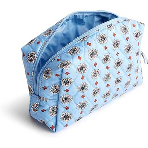 White Custom Cotton Travel Cosmetic Bag <b>Makeup</b> Bag Cosmetic Pouch Travel Toiletry Eyelash Pouch With Zippered Pocket With Logo - Product Image 2