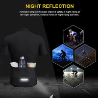 Ensemble de maillot de cyclisme sublimé pour homme, noir et bleu, motif géométrique, manches courtes, avec cuissard respirant, uniforme de cyclisme d'été