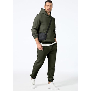 Ensemble de survêtement en coton pour homme, sweat-shirt à capuche et pantalon de jogging, style décontracté pour un confort quotidien - Product Image 2