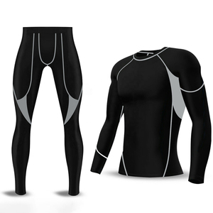 Combinaison de sport pour homme à manches longues, séchage rapide, compression, pour la gym, le yoga, vêtements de sport en gros, combinaisons de sport - Product Image 1