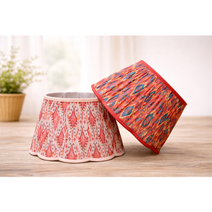 Abat-jour plissé en coton et soie de luxe, tissu imprimé, couvre-lampe pour la décoration de la maison et des hôtels - Product Image 4