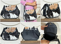 Bolso Bandolera Personalizado de Cuero Vacuno Genuino, Estilo Bohemio Vintage, Ajustable, con Patrón a Cuadros