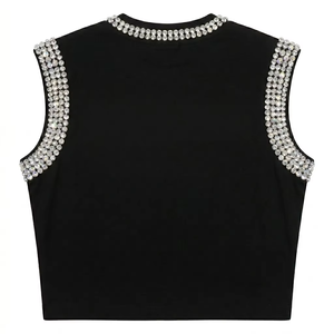 Custom High Quality Men Tank <b>Top</b> Rhinestone Vintage Style 100% Cotton Soft Breathable Fabric Trendy Streetwear Sleeveless T Shir - Product Image 2