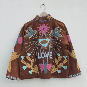 Most Selling Ethnic Suzani Velvet Bomber <b>Jacket</b> for <b>Women</b> Reversible Winter/<b>Spring</b>/Autumn Outfits Wholesale Price for Export - Product Image 2