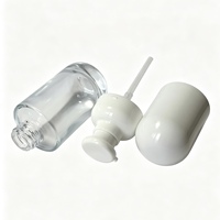 Botella de Vidrio Transparente de 30 ml para Suero, con Bomba Blanca, Recargable, a Prueba de Fugas, para Aceite Esencial, Loción, Cuidado de la Piel, Envase Cosmético, Crema para el Cuidado de la Piel