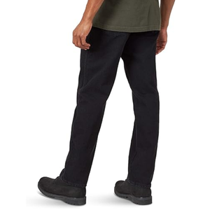 Jeans noirs sur mesure pour hommes, coupe slim droite, en denim, pour un style décontracté, streetwear, mode quotidienne, vêtements de marque privée - Product Image 2