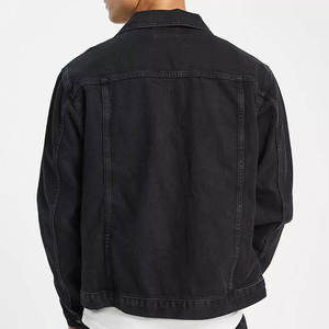 Veste en jean pour homme, coupe classique, délavée foncée, fermeture boutonnée, couleur unie, style décontracté, détails surpiqués, idéale pour l'automne - Product Image 6