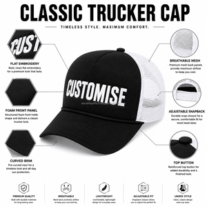 Gorra Trucker de Alta Calidad para Hombre, con Logotipo Personalizado Bordado, Gorra de Malla, Gorra de Béisbol con Cierre a Presión, Venta al Por Mayor, Suministro de Fábrica OEM - Product Image 6