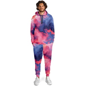 Winter Hot Sale Men's Streetwear Hooded Solid Sublimation Fleece Elastic Waist Heavyweight 100% <b>Polyester</b> <b>Tracksuit</b> Sets - Product Image 1