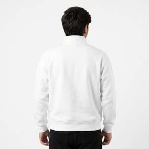 Sweat-shirt personnalisé pour homme à col montant zippé, en molleton bouclette premium, coupe décontractée, style streetwear minimaliste - Product Image 3