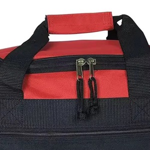 Red And Black 600D <b>Duffel</b> <b>Bag</b> 30-<b>40L</b> With Shoulder Strap And Zipper Pockets - Product Image 4