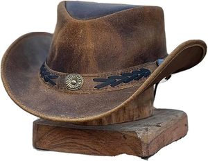 Cow Boy Leather 5-Panel Windproof Four Seasons Hunting Outdoor Western Style Hat TM STAR - Product Image 1