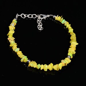 Raw Yellow Ethiopian Opal Chip <b>Bracelet</b> Natural Gemstone Jewelry Wholesale Bulk Supply - Product Image 2
