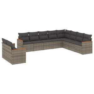 Conjunto de Sofás de Jardín en Ratán Sintético Gris Oscuro y Acero con Recubrimiento en Polvo, Muebles de Exterior Elegantes - Product Image 2