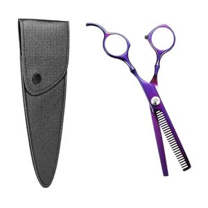 Purple and Black Hair Thinning Scissors Professional Barber <b>Shears</b> Stainless Steel Texturizing Scissors - Product Image 3