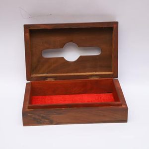 Caja de pañuelos de madera clásica hecha a mano con tapa, organizador de servilletas de madera maciza ecológico para decoración del hogar - Product Image 4