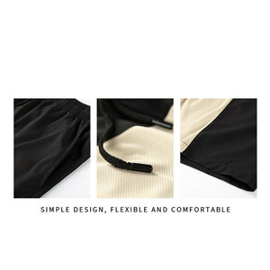 Ensemble de shorts en tricot décontractés pour hommes, été, couleurs contrastées, 100% coton, grandes tailles - Product Image 6