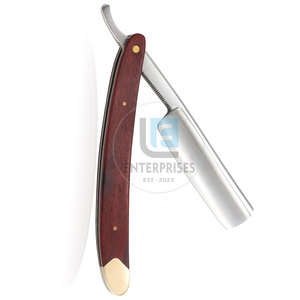 Premium Quality Stainless Steel Wood Handle Reusable Durable <b>Straight</b> Shaving <b>Razors</b> Low MOQ Wholesale - Product Image 3