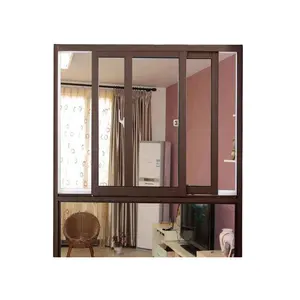 Ventanas de vidrio de aleación de aluminio Dormitorio Ventana corredera de aluminio Ventana de doble acristalamiento para casa